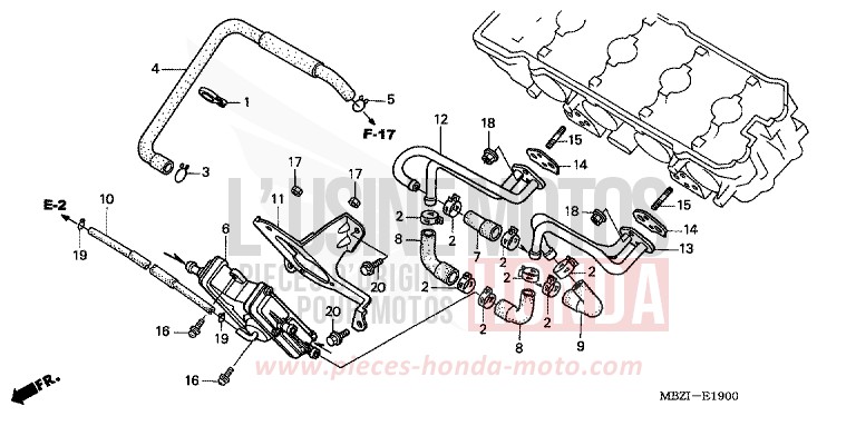 SOUPAPE D'AIR de Hornet S NOIR (NH1) de 2002